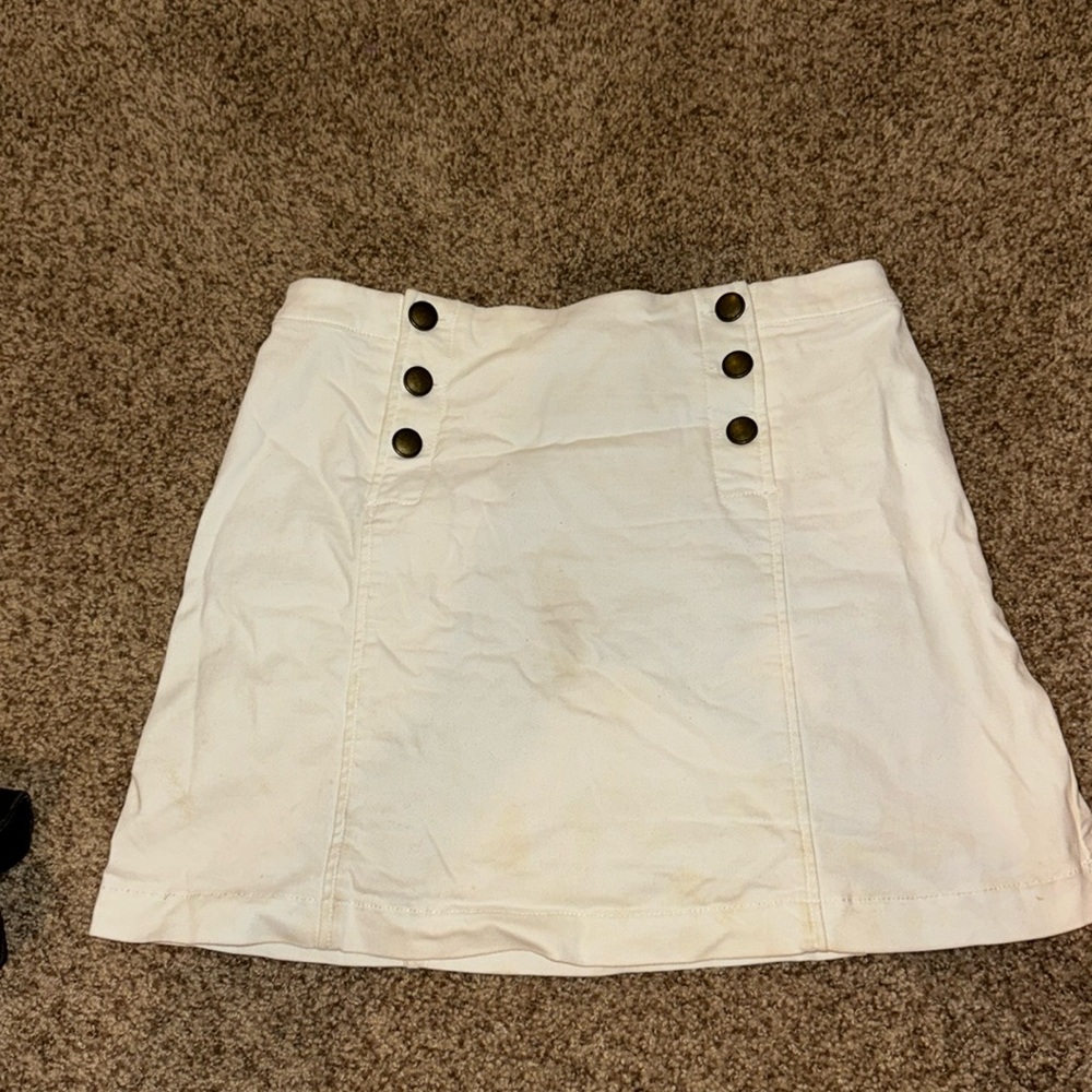 White mini skirt